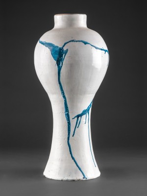 Csurgatott váza (kobalt kék)