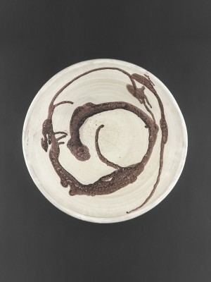 Csurgatott tál (barna, mély)